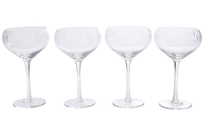 Set of four Orsina Lyle cocktail glasses, clear glassware with elegant curved bowls and slender stems