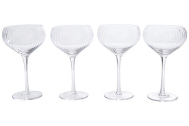 Set of four Orsina Lyle cocktail glasses with clear glass design, ideal for serving mixed drinks