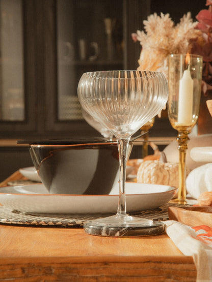 Set of four Orsina Lyle cocktail glasses, clear glassware with elegant rounded bowls and slender stems
