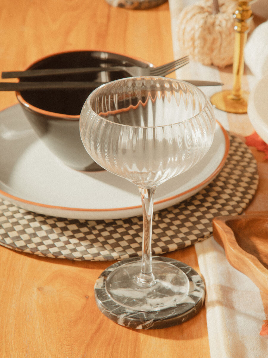 Set of four Orsina Lyle cocktail glasses with clear glass bowls and elegant stems