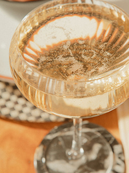 Set of four Orsina Lyle cocktail glasses with clear glass bowls and elegant stems