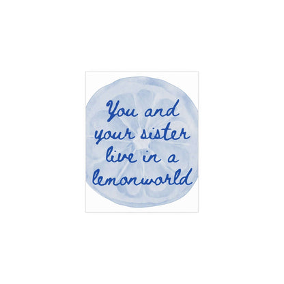 Poster of The National's Lemonworld album cover in white and blue, printed by Glow On Prints.