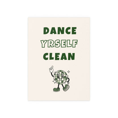Off-white and green LCD Soundsystem dance-themed poster by Glow On Prints, featuring bold typography and modern design.