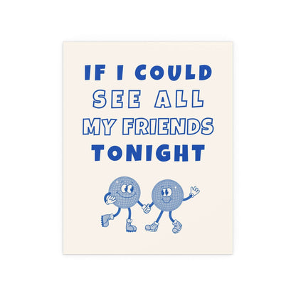 LCD Soundsystem "All My Friends" poster by Glow On Prints, featuring vibrant music-inspired artwork on high-quality paper.