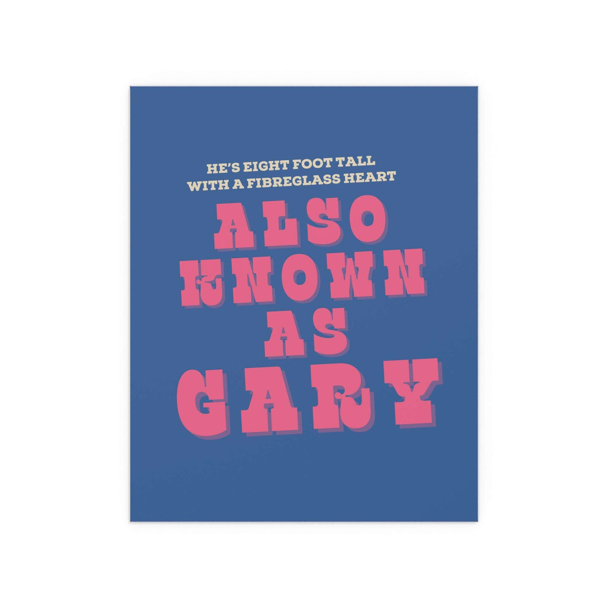 Blue and pink floral poster titled "Blossoms – Gary" by Glow On Prints featuring vibrant blossoms on a white background.