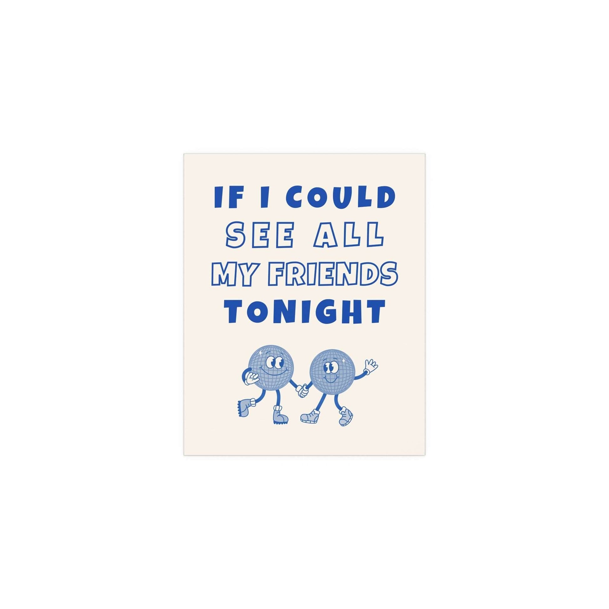 LCD Soundsystem "All My Friends" poster by Glow On Prints, featuring vibrant music-inspired artwork on high-quality paper.