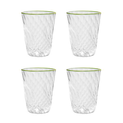 The Adrienne Murano Tumbler in Green, Set of Four