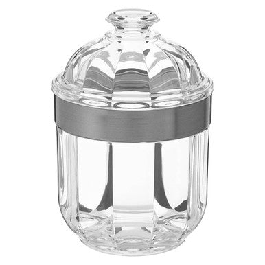 Small silver acrylic storage jar by Orsina, Guan design