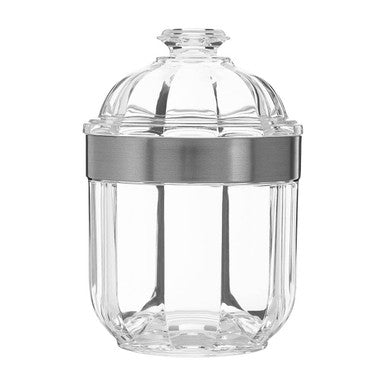 Small silver acrylic storage jar by Orsina, Guan design
