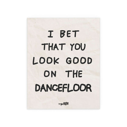 Arctic Monkeys "I Bet You Look Good on the Dancefloor" poster by Glow On Prints, featuring band artwork and vibrant design.