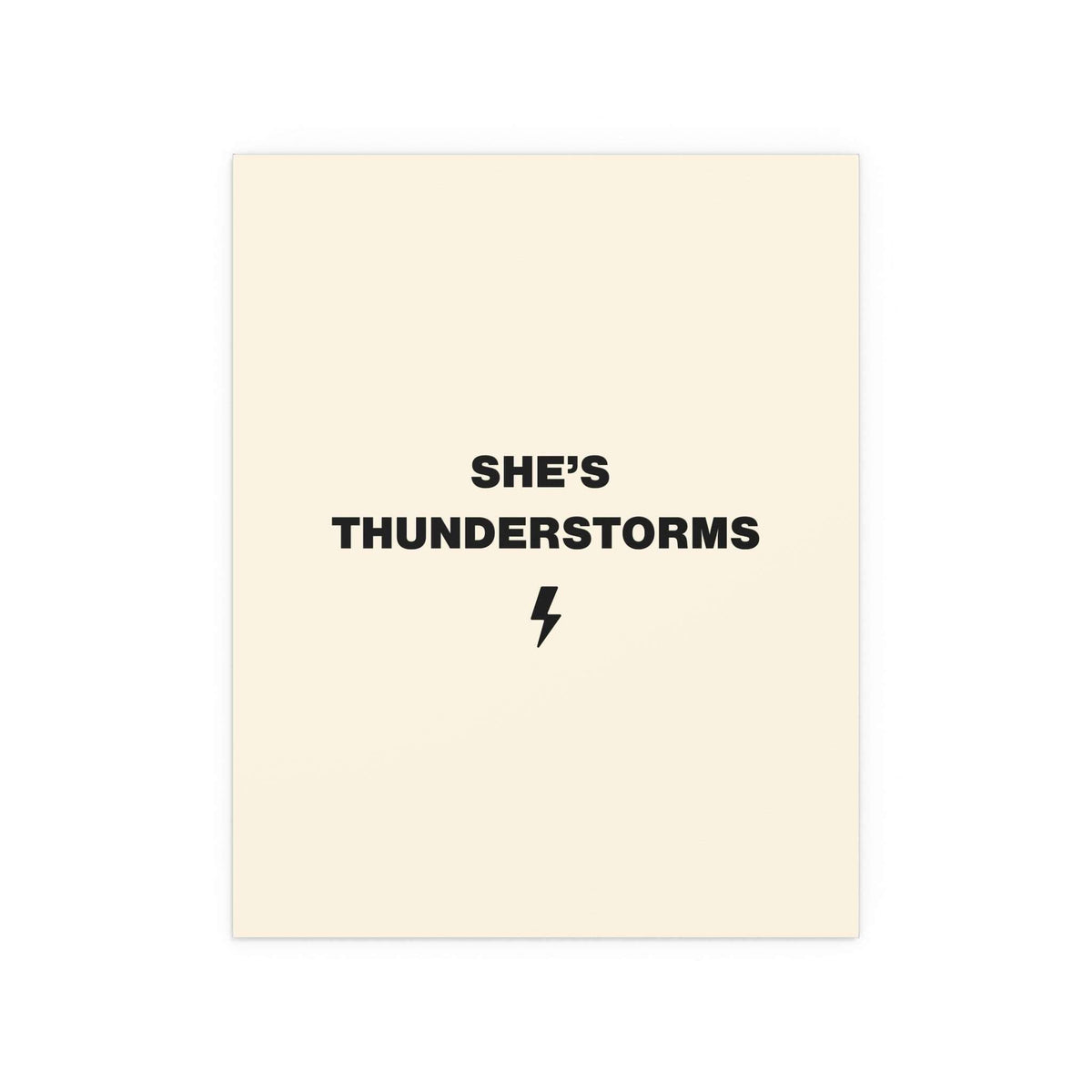 Arctic Monkeys "She's Thunderstorms" poster by Glow On Prints, featuring band artwork on a printed wall poster.