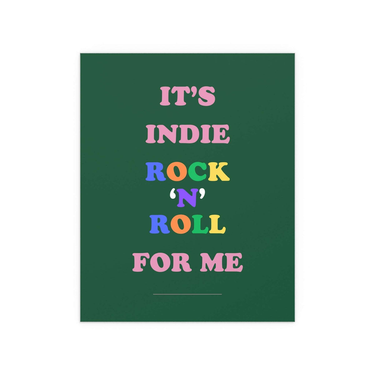 Green poster of The Killers' Glamorous Indie Rock N Roll album by Glow On Prints, featuring bold band artwork and vibrant colors.