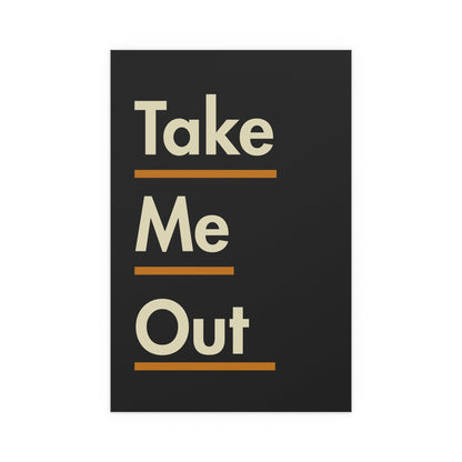 Franz Ferdinand "Take Me Out" poster featuring bold text and band imagery, designed by Glow On Prints.