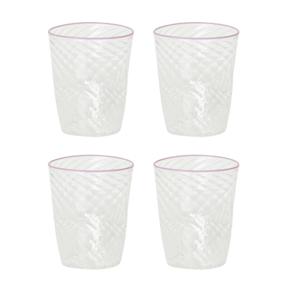 The Adrienne Murano Tumbler in Pink, Set of Four