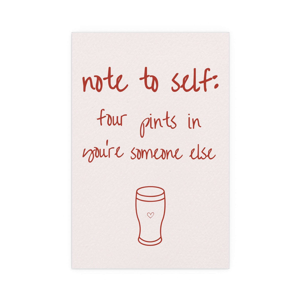 Olivia Dean "Note To Self" poster from Glow On Prints, featuring stylish typography on high-quality paper.