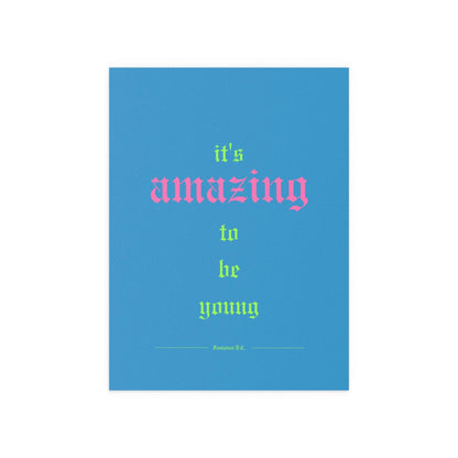 Romance Blue Fontaines DC poster by Glow On Prints featuring band artwork on a vibrant blue background.