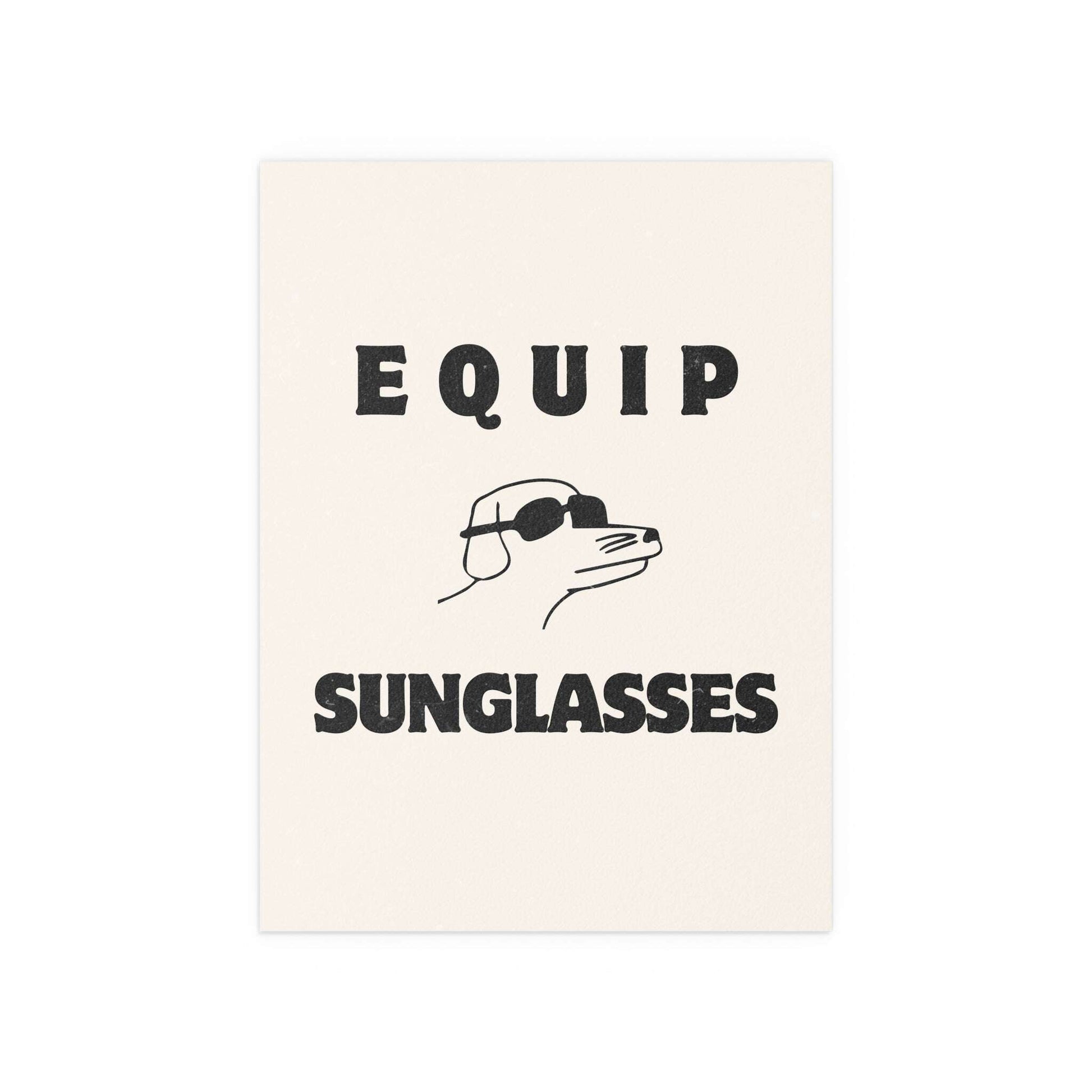 Poster of Hot Mulligan x Modern Baseball Equip Sunglasses by Glow On Prints, featuring vibrant artwork and band collaboration design.