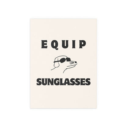 Poster of Hot Mulligan x Modern Baseball Equip Sunglasses by Glow On Prints, featuring vibrant artwork and band collaboration design.