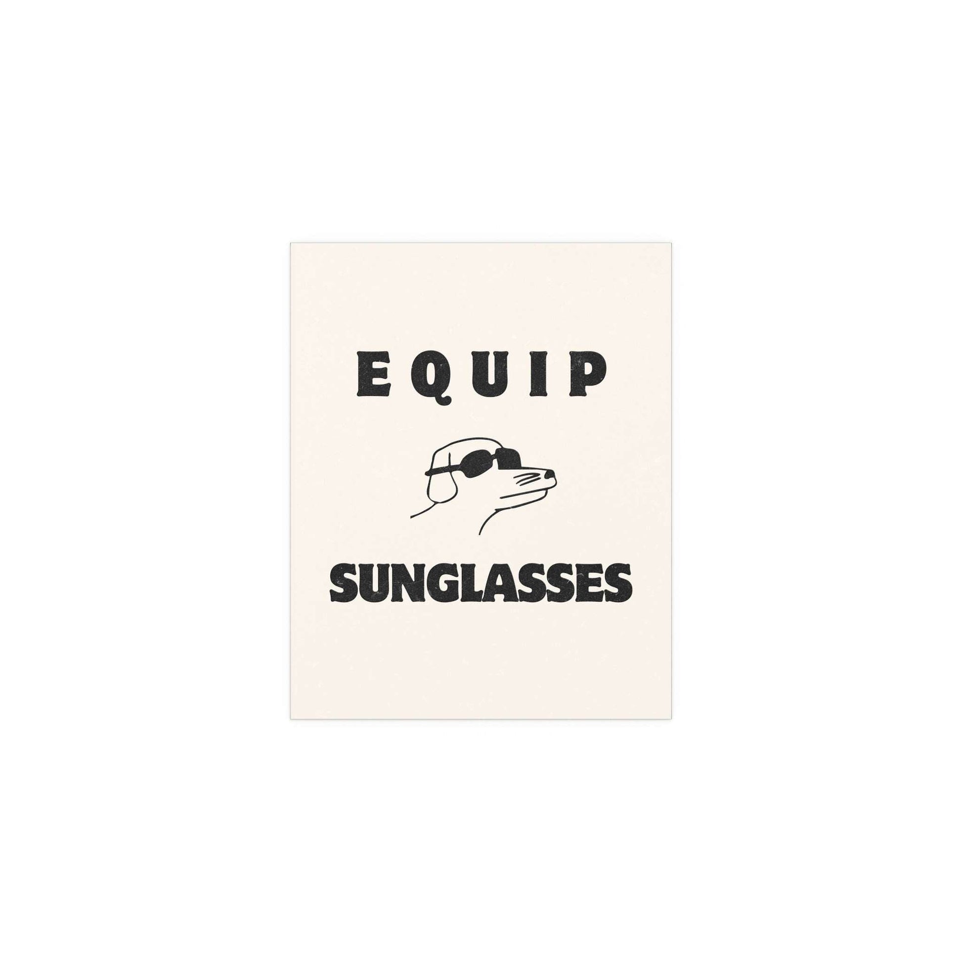 Poster featuring Hot Mulligan x Modern Baseball Equip sunglasses design, printed by Glow On Prints, with vibrant colors and detailed artwork.