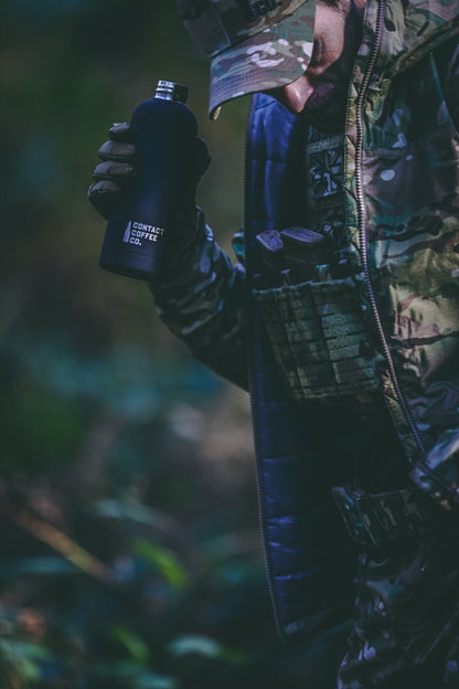 Contact Coffee Company Ltd. Soft Touch Water Bottle, durable gear with a sleek design and textured surface for easy grip.