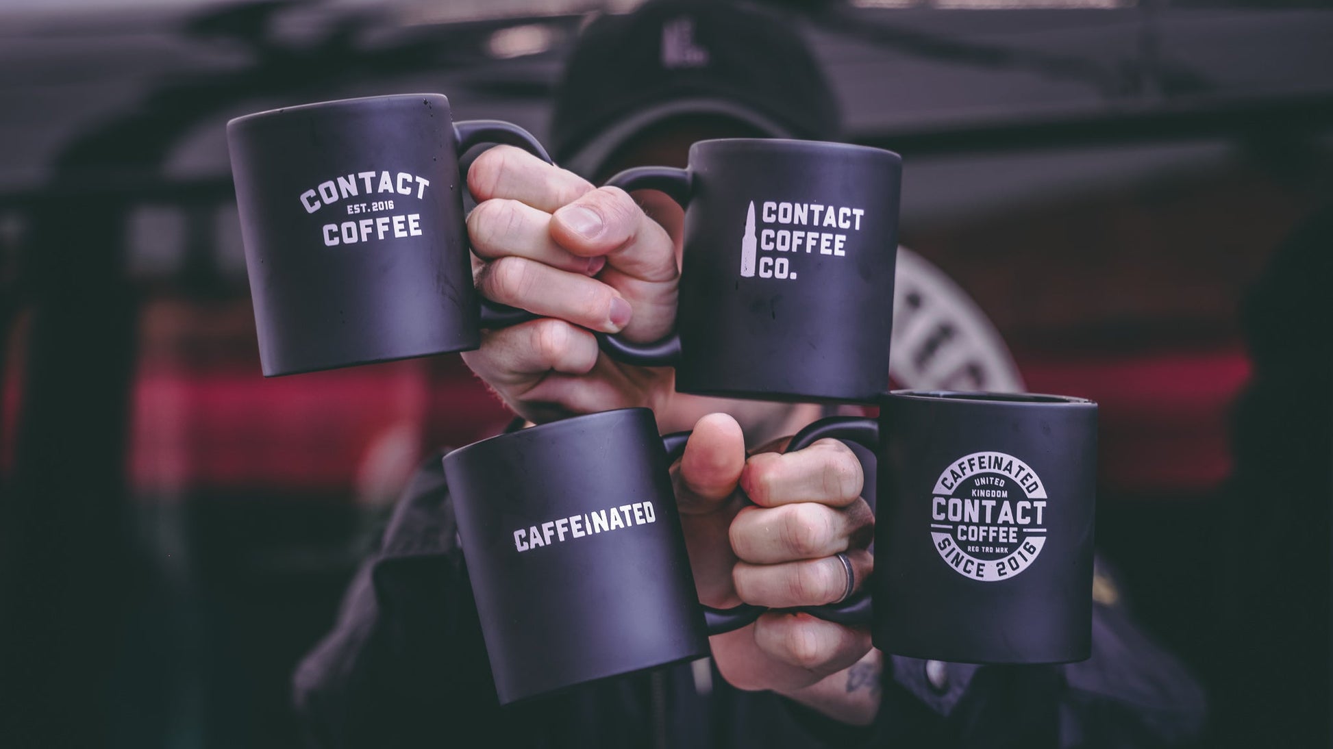 Contact Coffee Co Mug Sortie Bundle gear, featuring a stylish mug with Contact Coffee Company Ltd. branding on a plain background.