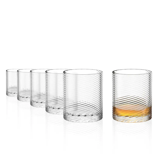 Six Stolzle Lausitz Berlin whisky tumblers, 500ml each, clear glassware perfect for enjoying spirits, displayed in a box.