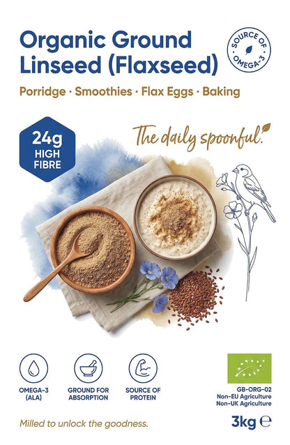 Organic Ground Linseed/Flaxseed 500g | 1kg| 2kg | 3kg | 25kg