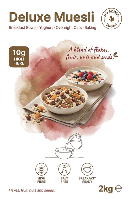 Deluxe Muesli - A Blend of Flakes with Dried Fruit, Nuts & Seeds