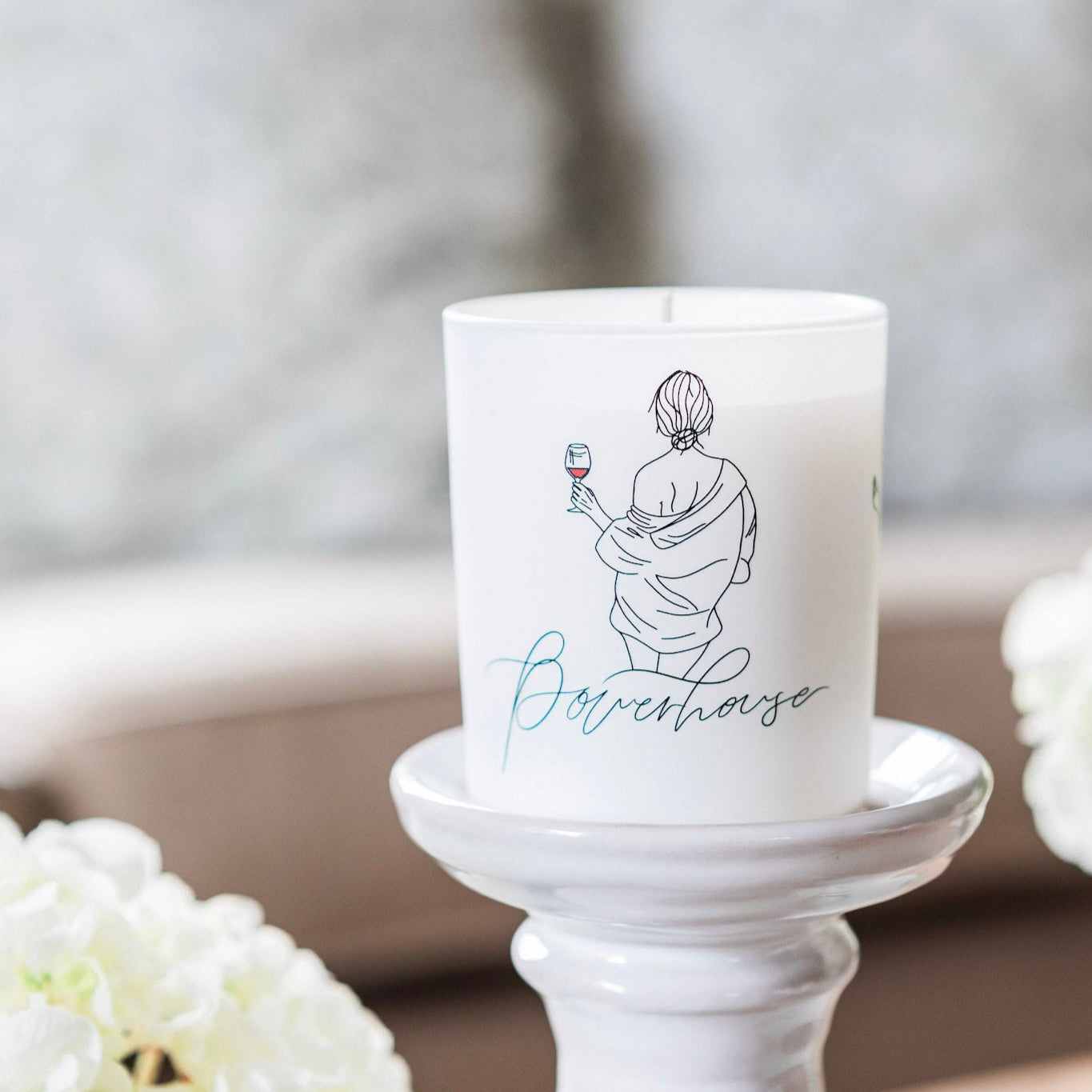 Avalon Home UK Powerhouse Natural Wax Glass Candle with a clear glass container, showcasing a clean, minimalist design.
