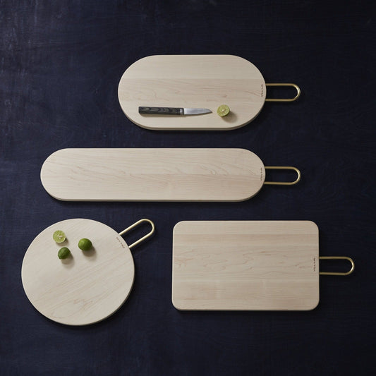 Heath maple wood serving board by Aaron Probyn, showing a smooth rectangular wooden board with natural grain and polished finish.