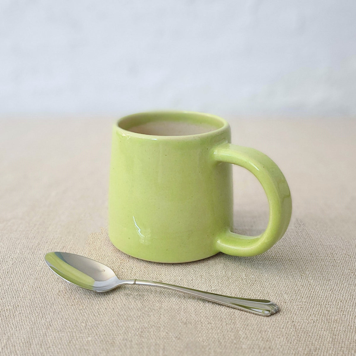 Spring green classic standard mug by Katie L Thompson Designs with a smooth handle and simple design.