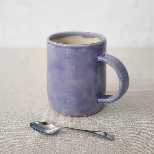 Amethyst purple classic pint mug by Katie L Thompson Designs, featuring a smooth ceramic surface and sturdy handle.