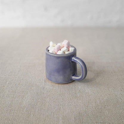 Amethyst purple classic espresso mug by Katie L Thompson Designs, showing a smooth ceramic surface and a sturdy handle.