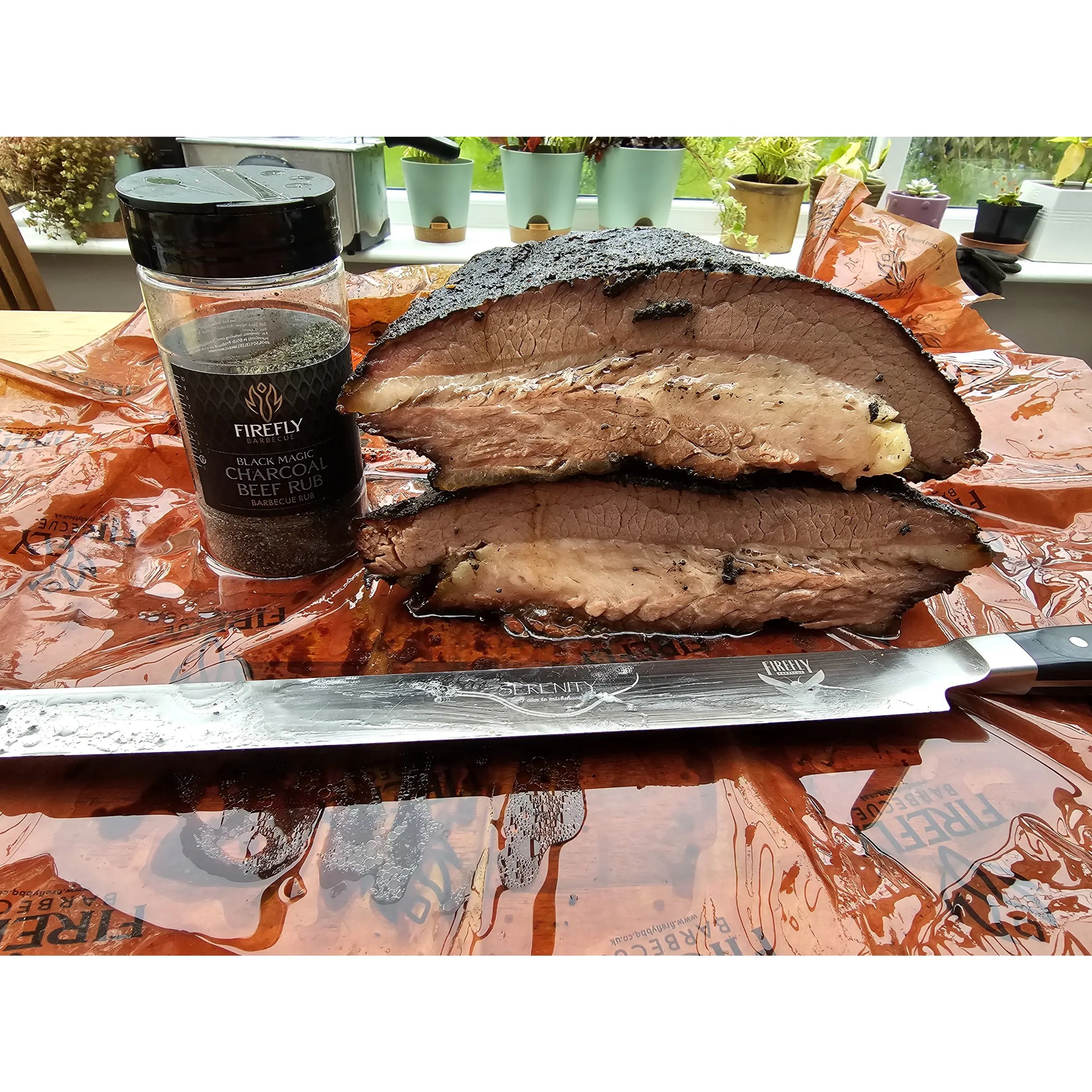 Black Magic Charcoal Beef Rub from FireFly Barbecue, a smoky BBQ rub with black spice blend for grilled meats.