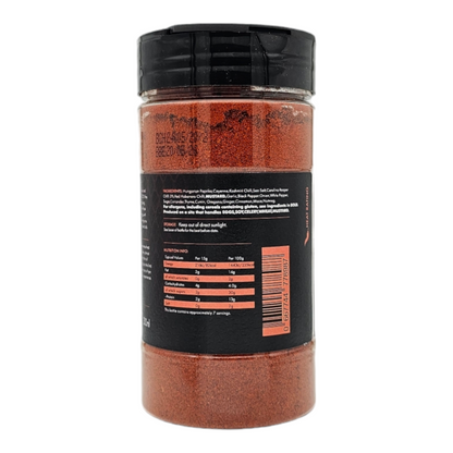FireFly Barbecue Nashville Hot Seasoning BBQ Rub with Reaper Level 5 heat, shown in a jar with vibrant red spices.