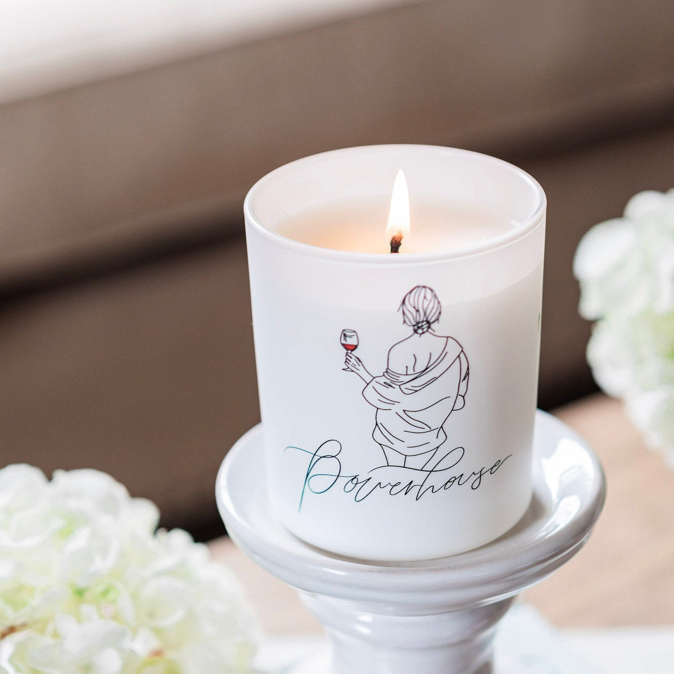 Avalon Home UK Powerhouse Natural Wax Glass Candle with a clear glass container and clean white wax inside.