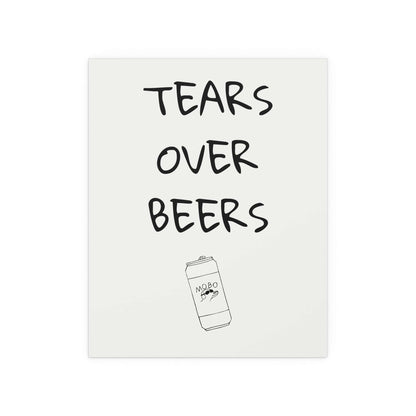 Modern baseball poster featuring Tears Over Beers print, with vibrant colors and detailed artwork, ideal for sports fans.