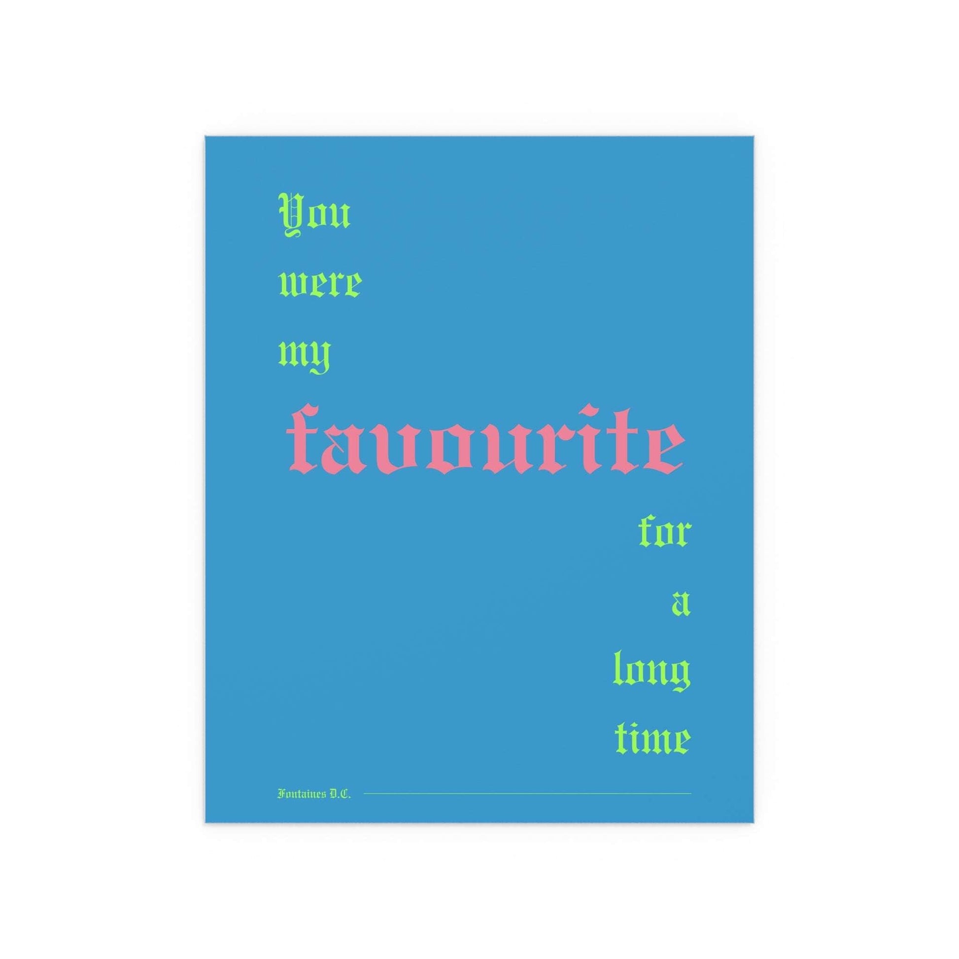 Fontaines DC Favourite Poster by Glow On Prints featuring Romance Blue design, showcasing band artwork on high-quality poster paper.