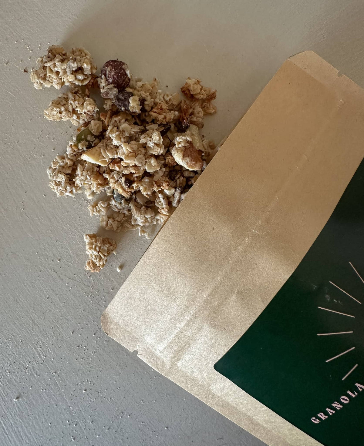 Gurt Lush Food Co dark chocolate, nut and seed granola with crunchy clusters and chocolate pieces