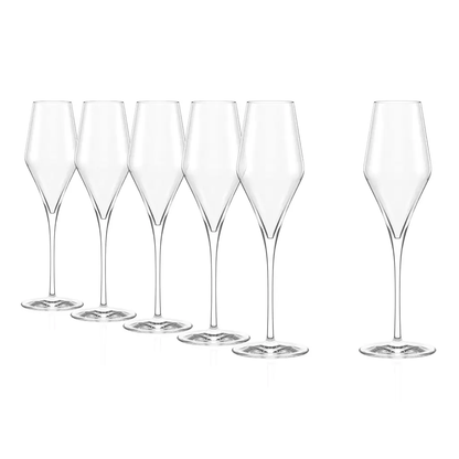 Stolzle Lausitz Quatrophil Glass Champagne Flutes - 290ml - Box of 6