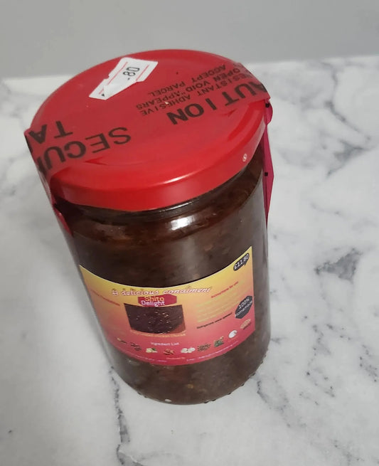 Ntriwaa's Savoury Ghanaian Meat Shito sauce in a 300ml bottle, authentic homemade spicy cooking sauce for meats and marinades.