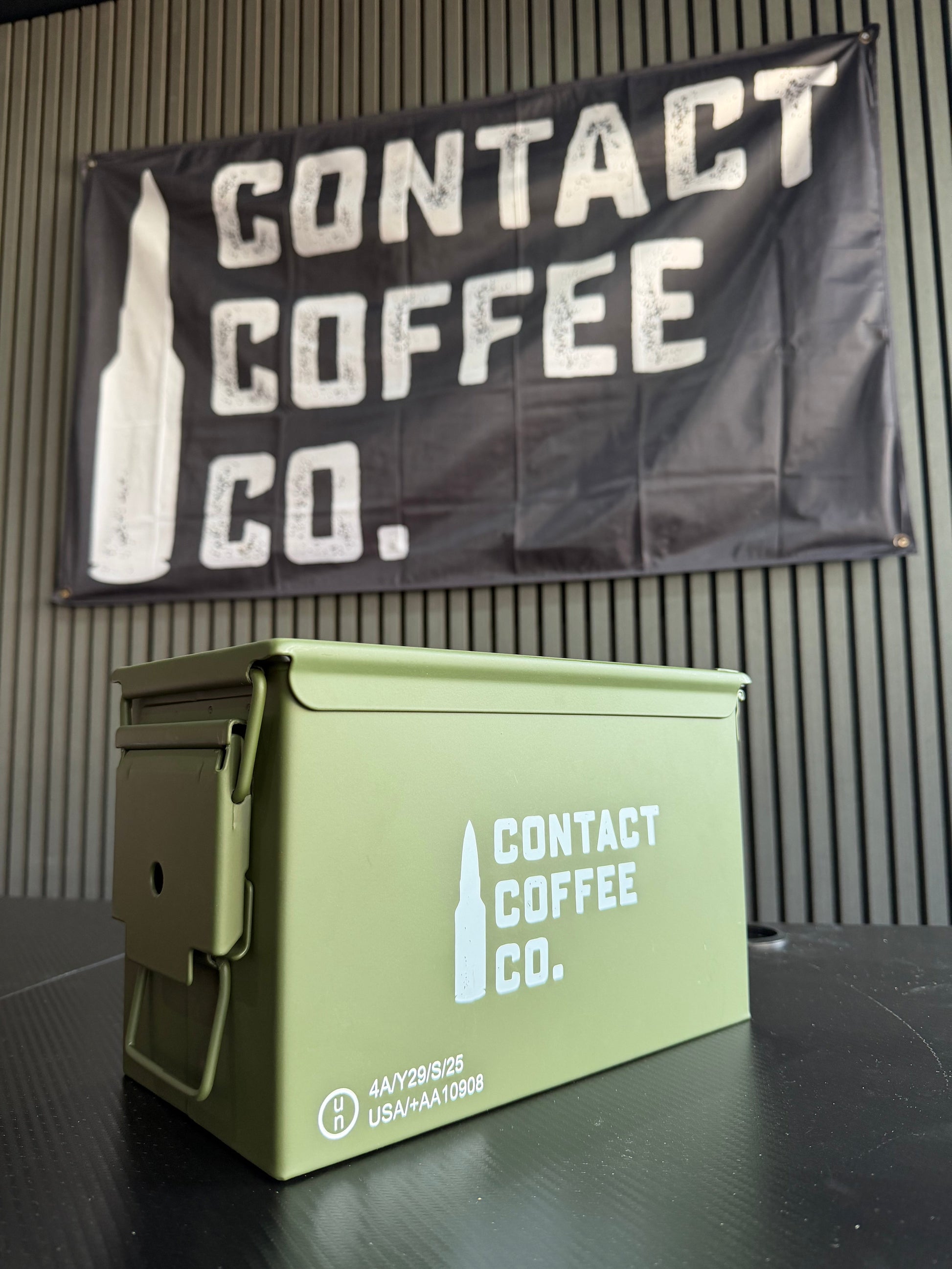 Coffee Resupply deal featuring Contact Coffee Company Ltd. includes fresh coffee beans in a natural bag with branding.