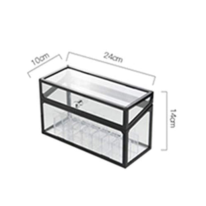 London Boutique Lipstick Organiser 21 Sections Lipstick Holder Storage with Lid Dustproof Extra High (Pine Green)