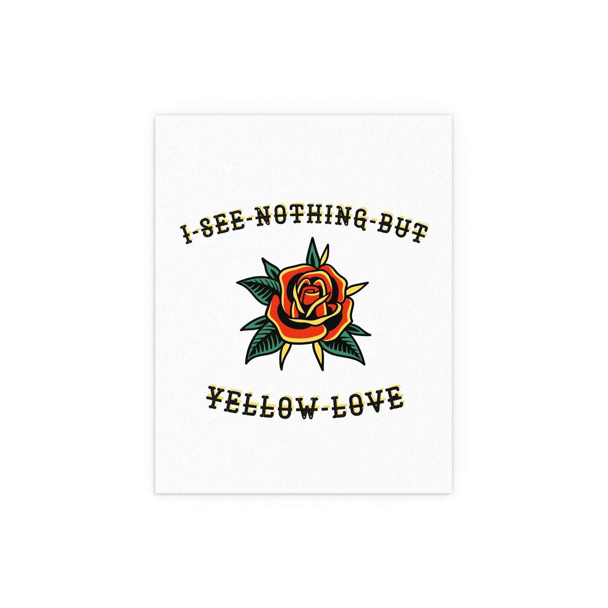 Yellow Love poster by Citizen featuring vibrant yellow heart design from Glow On Prints.