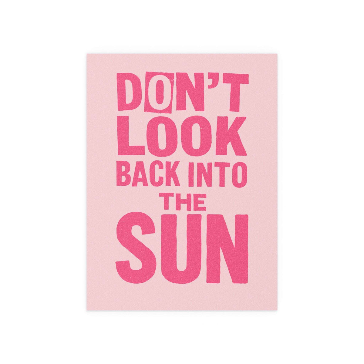 Pink poster of The Libertines' "Don't Look Back Into The Sun" by Glow On Prints, featuring band artwork on a vibrant background.