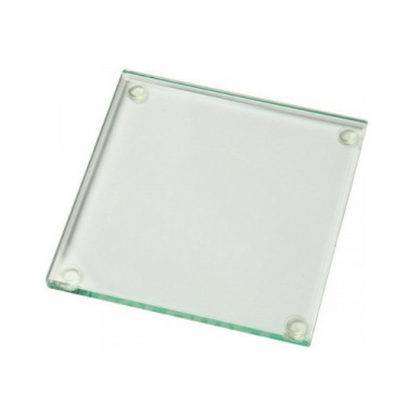 Jade glass square coaster from Glassware UK, elegant drink accessory with smooth edges and a polished surface.