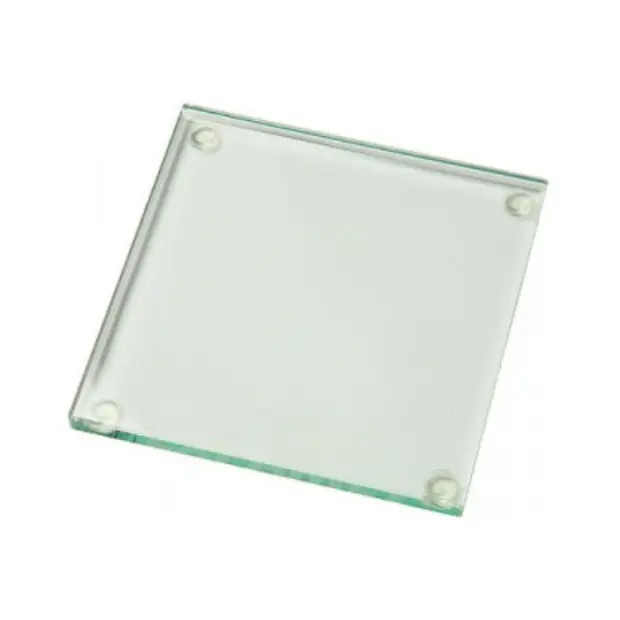 Jade glass square coaster from Glassware UK, showcasing a smooth, polished surface with clean edges, ideal for protecting surfaces.