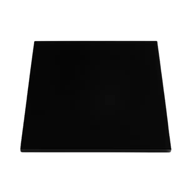 Black glass square coaster with sleek design, perfect for protecting surfaces; by Glassware UK accessories collection.