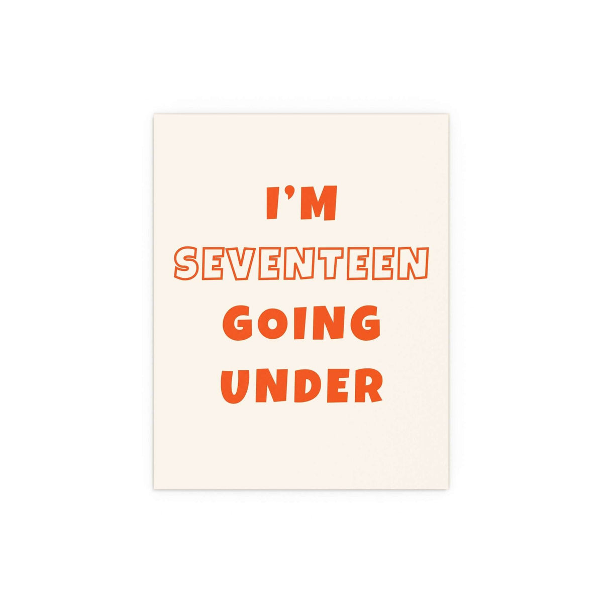 Sam Fender Seventeen Going Under poster in off-white and orange colors, featuring artwork and design by Glow On Prints.