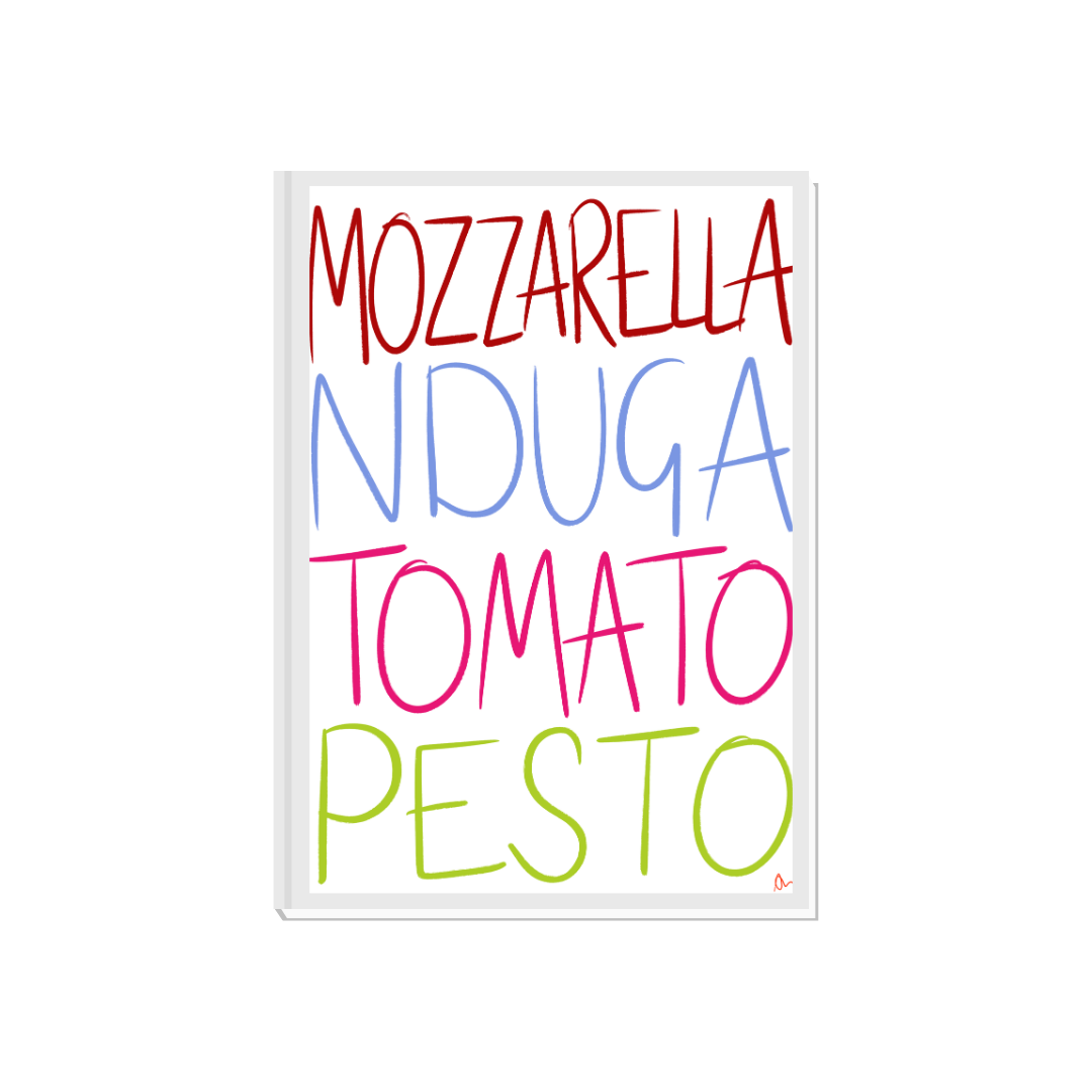 Italian Lovers witty kitchen wall art print by Peak Prints featuring a humorous and relatable design for home decor.